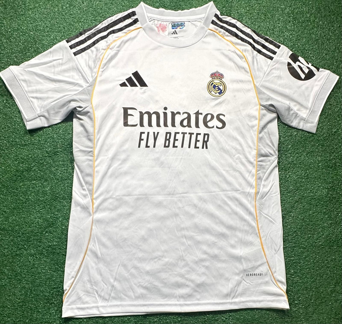 Kylian Mbappé signed Real Madrid home jersey detail view 14