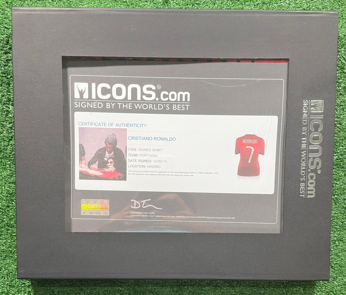 Cristiano Ronaldo signed Portugal jersey with Icons.com certificate of authenticity
