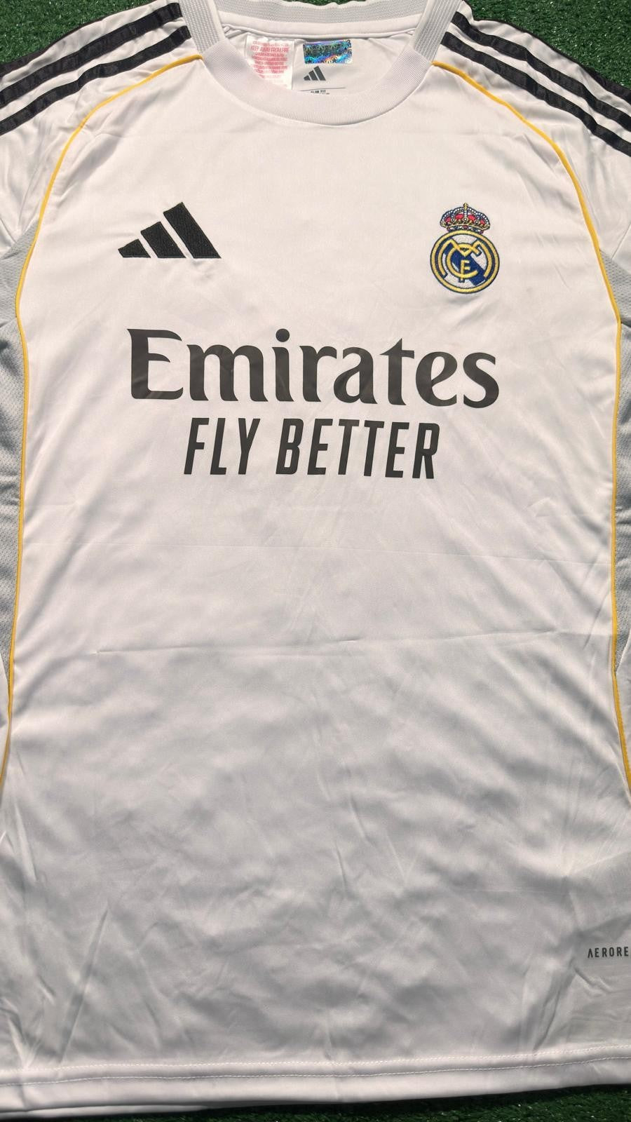 Kylian Mbappé signed Real Madrid home jersey detail view 13