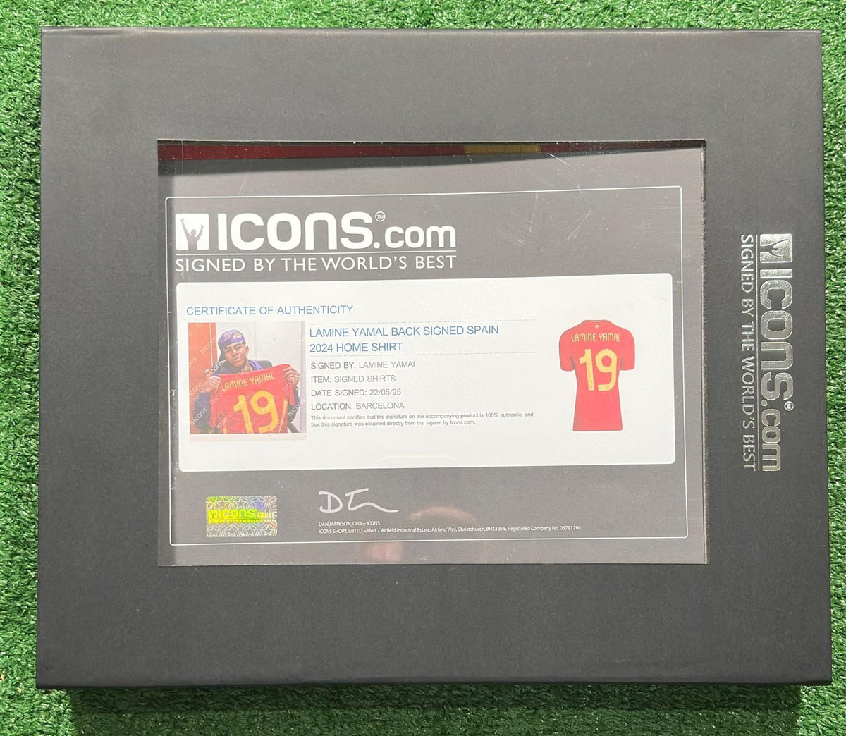 Lamine Yamal signed Spain jersey with Icons.com certificate of authenticity