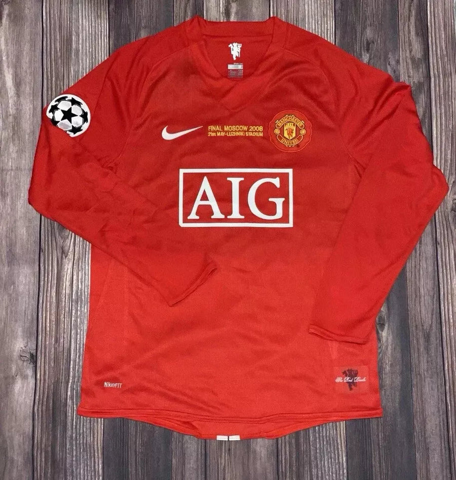 Cristiano Ronaldo 2008 Manchester United UCL Final Long-Sleeve Jersey front view