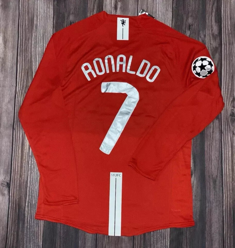 Cristiano Ronaldo 2008 Manchester United UCL Final Long-Sleeve Jersey detail view 2