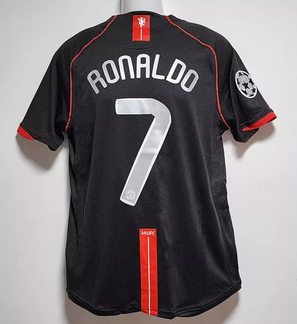 Cristiano Ronaldo 2007/08 Manchester United UCL Away Short-Sleeve Jersey front view