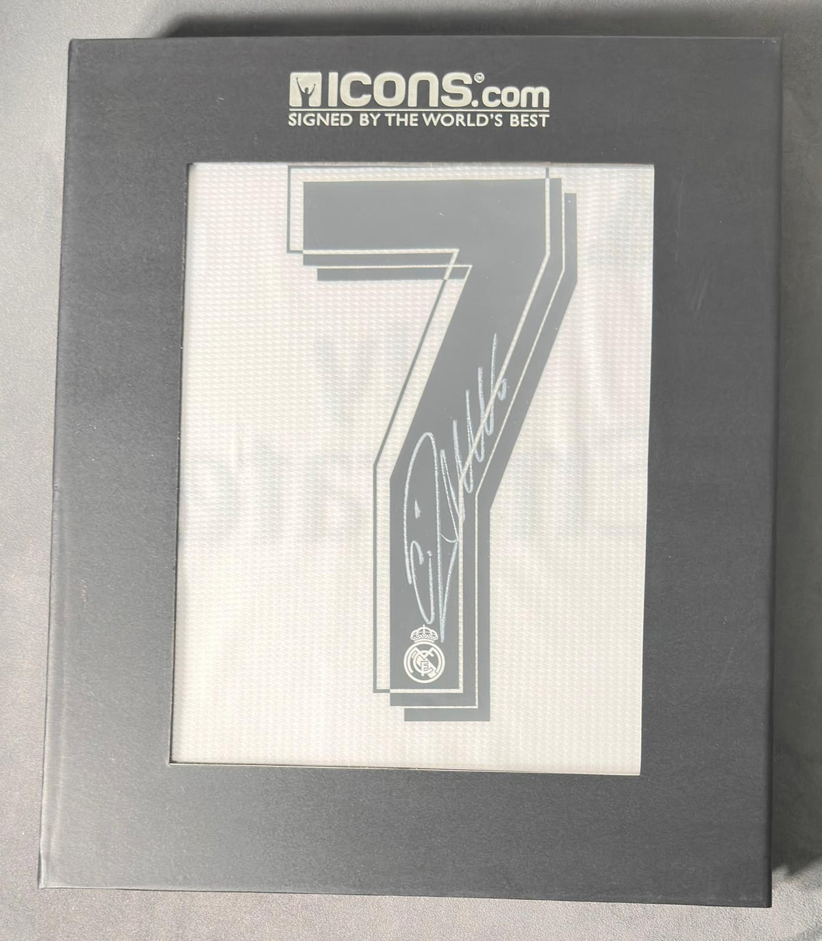 Cristiano Ronaldo signed Real Madrid home jersey detail view 6