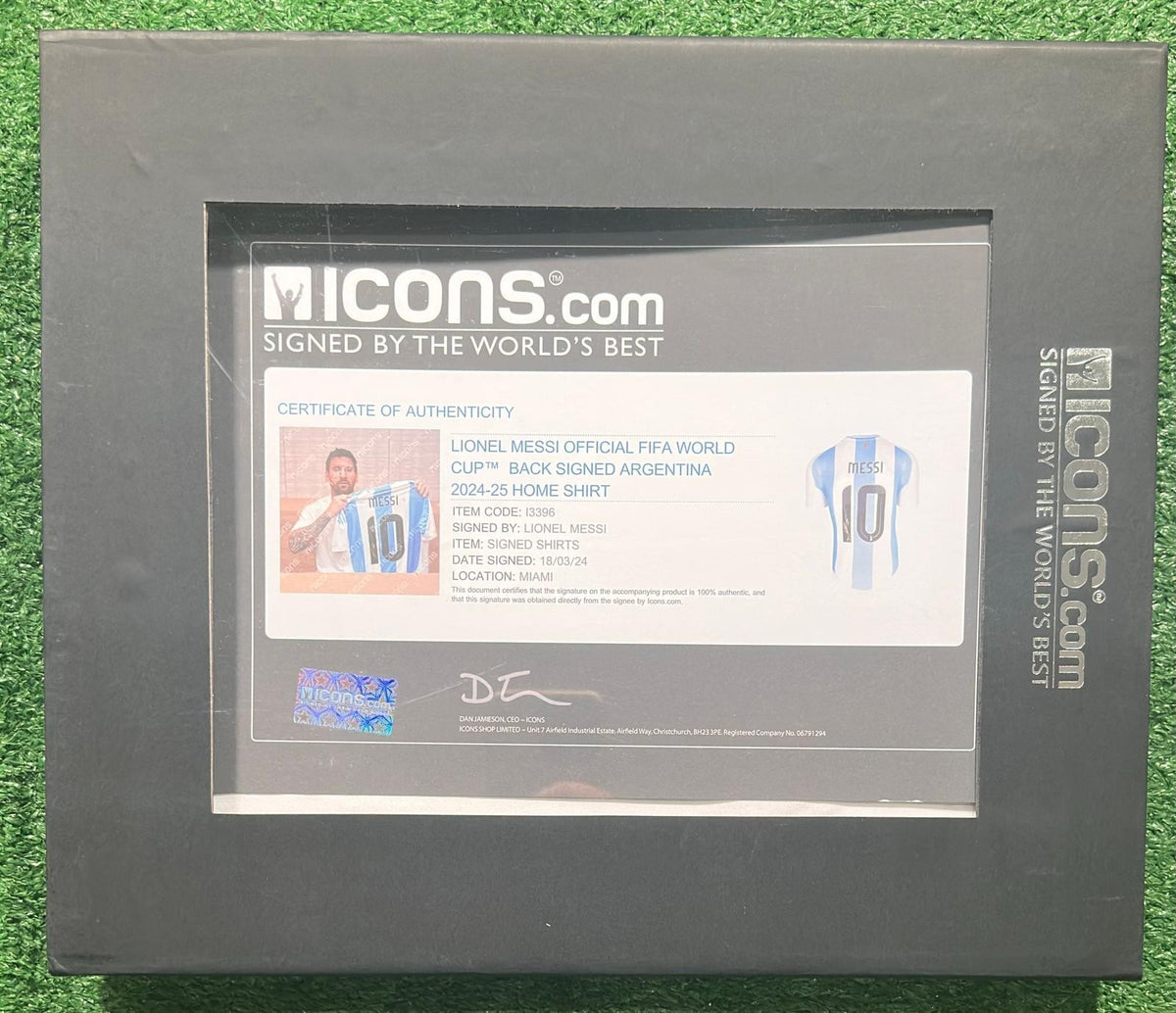 Lionel Messi signed Argentina jersey with Icons.com certificate of authenticity